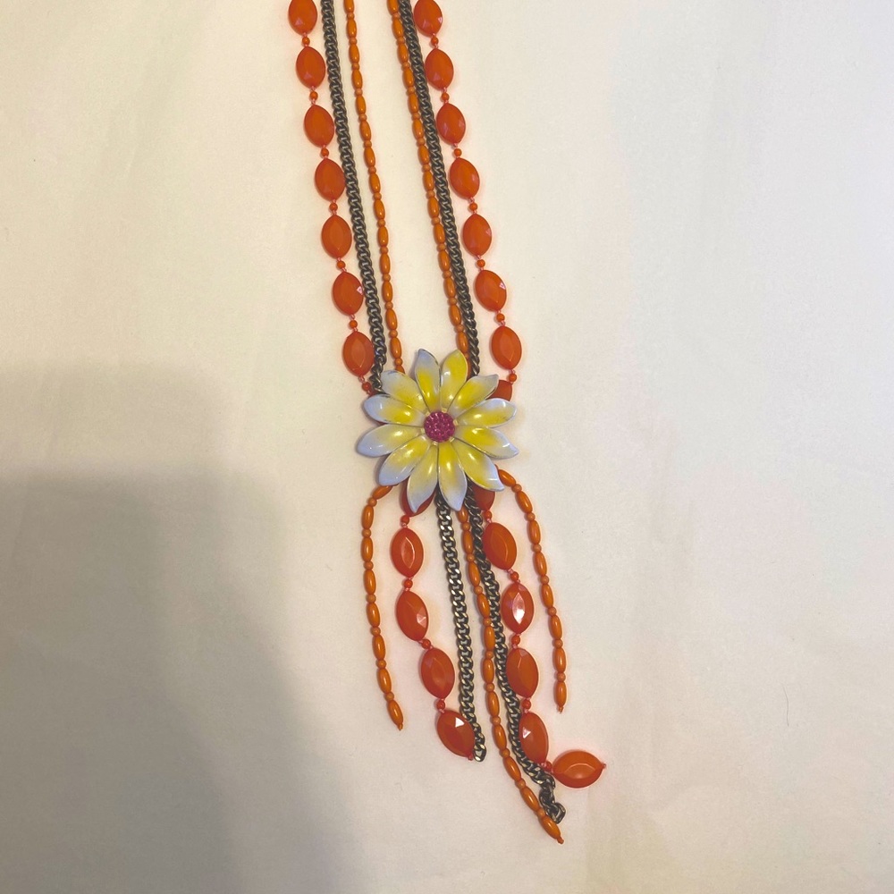 Lucky Brand flower long necklace